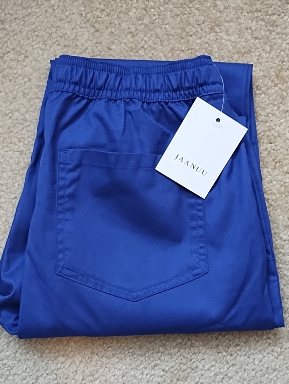 Jaanuu Galaxy Blue Skinny Tapered Scrub Pants Women's Size XS NWT Tailored Fit